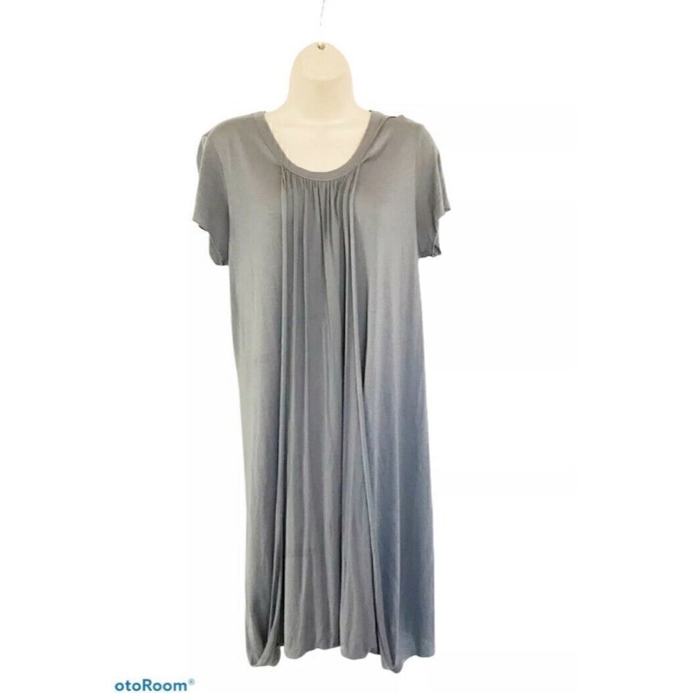 A.L.C. Gray Draped Front Tee Shirt Dress